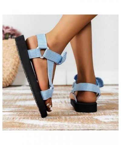 Women Platform Sandals, Ladies Summer Comfort Slippers Open Toe Beach Shoes Outdoor Indoor Slide Sandal 37 Blue $12.30 Sandals