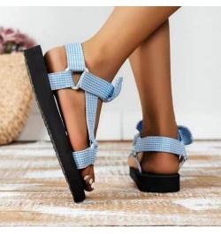 Women Platform Sandals, Ladies Summer Comfort Slippers Open Toe Beach Shoes Outdoor Indoor Slide Sandal 37 Blue $12.30 Sandals