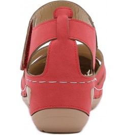 espadrille sandal wedge Womens Summer Wedge Heel Hollow Breathable Large Size Ladies Sandals Z 01-red $14.89 Sandals