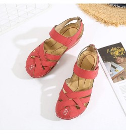 espadrille sandal wedge Womens Summer Wedge Heel Hollow Breathable Large Size Ladies Sandals Z 01-red $14.89 Sandals