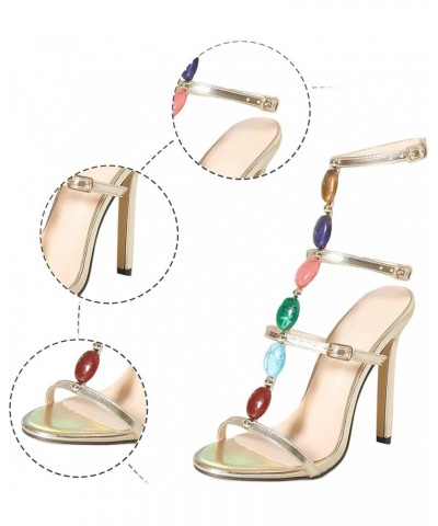 Hard Sole Slippers Womens Sandals New Sexy Stilettos Pearl Buckle Straps Sexy Women's Sandals Wedge for Women Summer Gold $22...