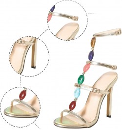 Hard Sole Slippers Womens Sandals New Sexy Stilettos Pearl Buckle Straps Sexy Women's Sandals Wedge for Women Summer Gold $22...