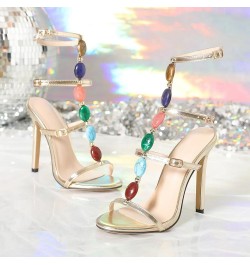 Hard Sole Slippers Womens Sandals New Sexy Stilettos Pearl Buckle Straps Sexy Women's Sandals Wedge for Women Summer Gold $22...