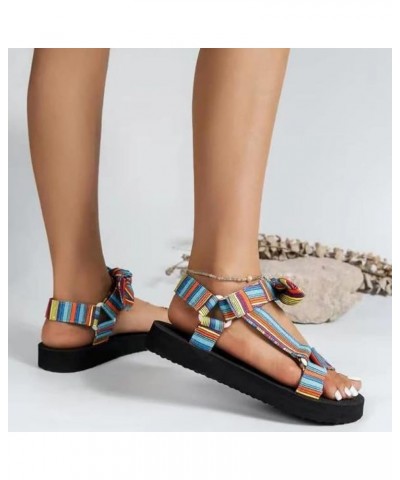 Women Platform Sandals, Ladies Summer Comfort Slippers Open Toe Beach Shoes Outdoor Indoor Slide Sandal 37 Blue $12.30 Sandals