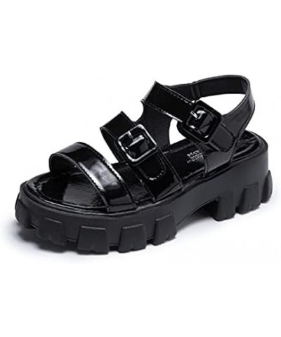 Non-Slip Basic Casual Sandals Women Shoe Fashion 5.5cm Heel Summer Women Sandals Fashion Sandals Buckle Women Sandals (Color ...