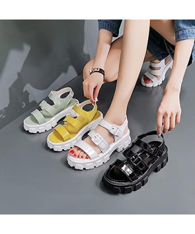 Non-Slip Basic Casual Sandals Women Shoe Fashion 5.5cm Heel Summer Women Sandals Fashion Sandals Buckle Women Sandals (Color ...