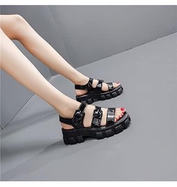 Non-Slip Basic Casual Sandals Women Shoe Fashion 5.5cm Heel Summer Women Sandals Fashion Sandals Buckle Women Sandals (Color ...