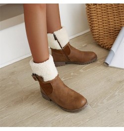 Cowgirl Boots for Girls Riding Boots With Zipper Cowgirl Boots Women'S Western Boots Round Toe Z 04-brown $14.12 Outdoor Shoes