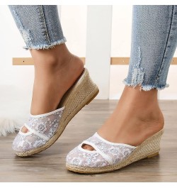 Wedges for Women Dressy Summer Comfortable Espadrilles Closed Toe Elastic Platform Wedges Sandals Casual Shoes H10a-white $21...