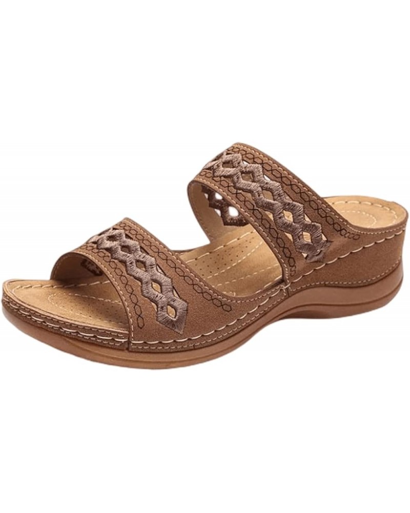 Women's Comfy Orthotic Sandals,Women's Comfortable Orthopedic Sandals Dressy Summer Arch Support Slide Sandals Zd-brown $9.79...