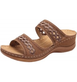 Women's Comfy Orthotic Sandals,Women's Comfortable Orthopedic Sandals Dressy Summer Arch Support Slide Sandals Zd-brown $9.79...