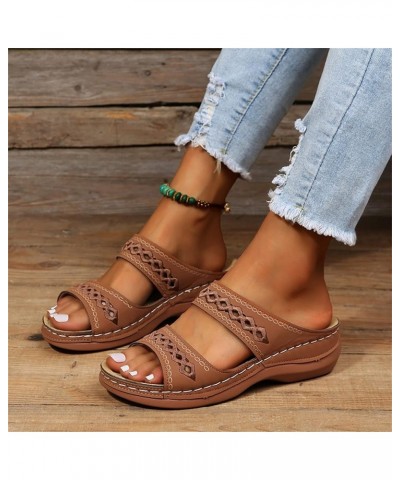 Women's Comfy Orthotic Sandals,Women's Comfortable Orthopedic Sandals Dressy Summer Arch Support Slide Sandals Zd-brown $9.79...