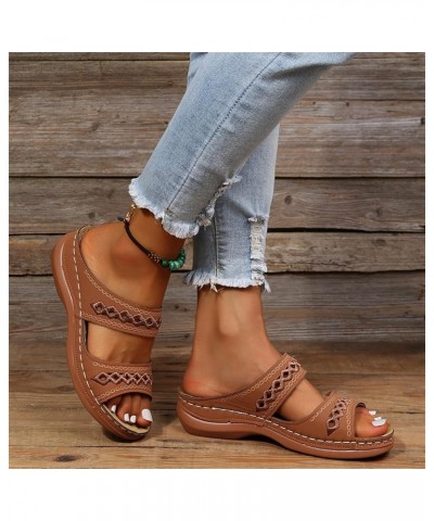 Women's Comfy Orthotic Sandals,Women's Comfortable Orthopedic Sandals Dressy Summer Arch Support Slide Sandals Zd-brown $9.79...