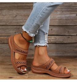 Women's Comfy Orthotic Sandals,Women's Comfortable Orthopedic Sandals Dressy Summer Arch Support Slide Sandals Zd-brown $9.79...