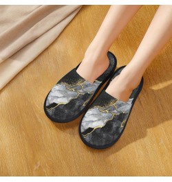 House Slippers For Women, Abstract Marble Texture Grunge (92) Medium Fuzzy House Slippers Indoor SPA Outdoor Travel Plush, Gi...