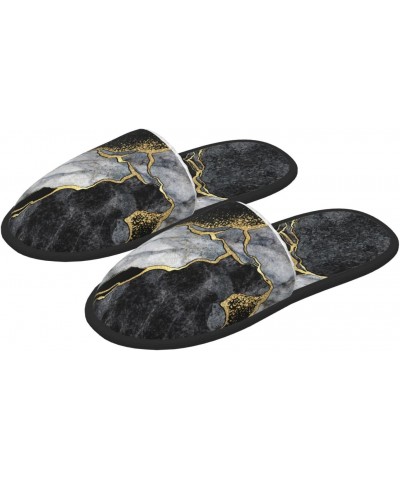 House Slippers For Women, Abstract Marble Texture Grunge (92) Medium Fuzzy House Slippers Indoor SPA Outdoor Travel Plush, Gi...