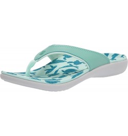 Women's Yumi Ocean Flip Flop Teal Turtles $26.30 Sandals