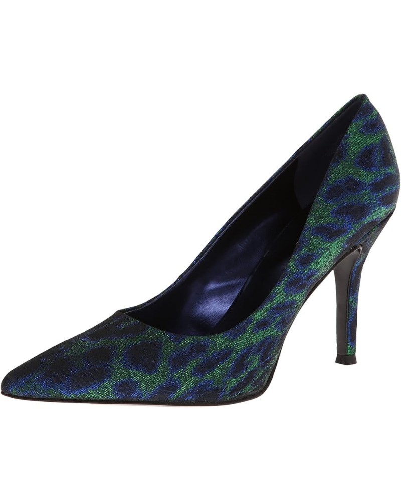 Womens Flax Pointed Toe Dress Pump Green/Blue Leopard Lurex $35.20 Pumps