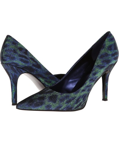 Womens Flax Pointed Toe Dress Pump Green/Blue Leopard Lurex $35.20 Pumps