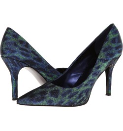 Womens Flax Pointed Toe Dress Pump Green/Blue Leopard Lurex $35.20 Pumps