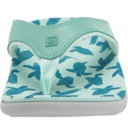 Women's Yumi Ocean Flip Flop Teal Turtles $26.30 Sandals