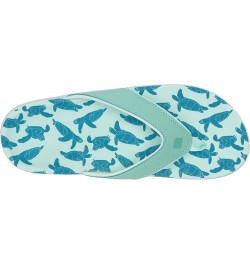 Women's Yumi Ocean Flip Flop Teal Turtles $26.30 Sandals