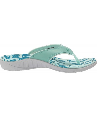 Women's Yumi Ocean Flip Flop Teal Turtles $26.30 Sandals