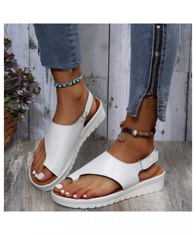 Women's Cute Strappy Wedge Sandals Comfortable Lace Up Platform Sandals Casual Summer Slipper Orthopedic Sandals Bunion Corre...