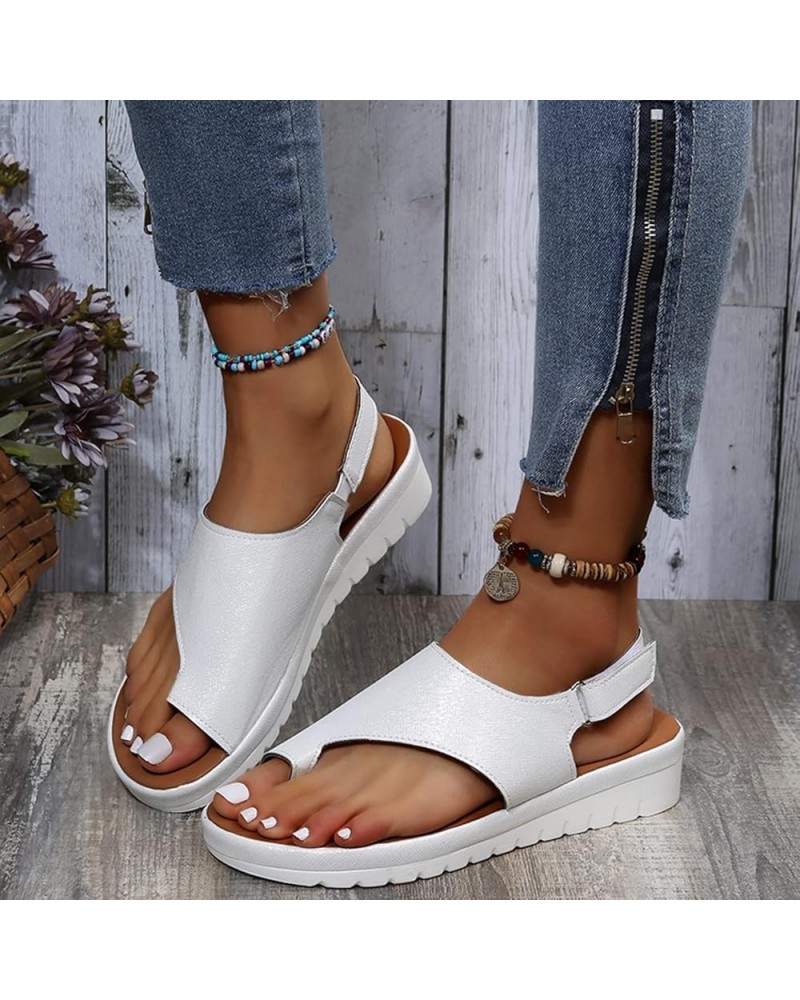 Women's Cute Strappy Wedge Sandals Comfortable Lace Up Platform Sandals Casual Summer Slipper Orthopedic Sandals Bunion Corre...