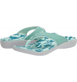 Women's Yumi Ocean Flip Flop Teal Turtles $26.30 Sandals