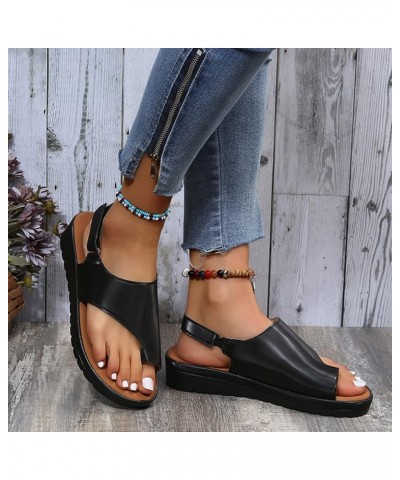 Women's Cute Strappy Wedge Sandals Comfortable Lace Up Platform Sandals Casual Summer Slipper Orthopedic Sandals Bunion Corre...