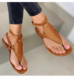 Hiking Sandals Women Sandalias Sandalias Sandals Women Dressy Comfortable Orthopedic Flats For Women Arch Brown-d $14.21 Sandals