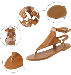 Hiking Sandals Women Sandalias Sandalias Sandals Women Dressy Comfortable Orthopedic Flats For Women Arch Brown-d $14.21 Sandals