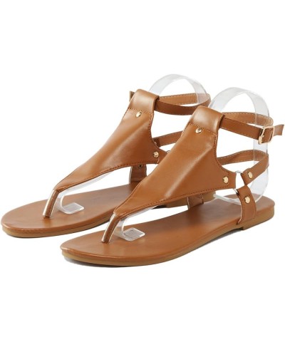 Hiking Sandals Women Sandalias Sandalias Sandals Women Dressy Comfortable Orthopedic Flats For Women Arch Brown-d $14.21 Sandals