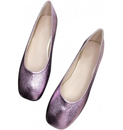 Ballets Flats for Women Square Toe Slip on Comfortable Flat Shoes Walking Dress Flats Loafers B Light Purple $17.70 Flats