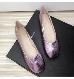 Ballets Flats for Women Square Toe Slip on Comfortable Flat Shoes Walking Dress Flats Loafers B Light Purple $17.70 Flats