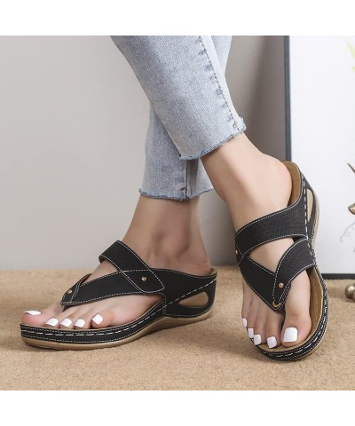 Women's Arch Support Sandals Summer Slip on Flip Flops Slippers Soft Sole Orthotic Comfortable Walking Sandals Lightweight Be...