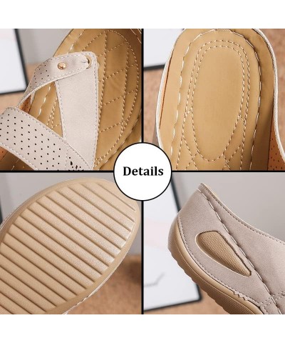 Women's Arch Support Sandals Summer Slip on Flip Flops Slippers Soft Sole Orthotic Comfortable Walking Sandals Lightweight Be...