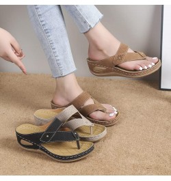 Women's Arch Support Sandals Summer Slip on Flip Flops Slippers Soft Sole Orthotic Comfortable Walking Sandals Lightweight Be...