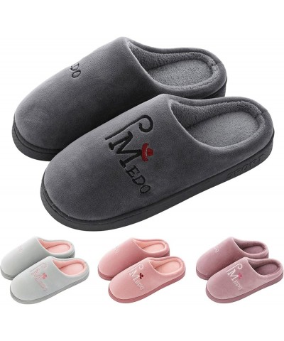 Fashion Autumn And Winter Women Slippers Home Flat Non Slip Lightweight Plush Warm And Home Slippers Men And B $10.21 Slippers