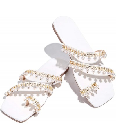 Ladies Summer Crystal Retro Sandals Casual Women Slippers Fashion Shoes Flat Women's Slipper Comfort Slippers for Women (Blac...