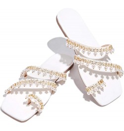 Ladies Summer Crystal Retro Sandals Casual Women Slippers Fashion Shoes Flat Women's Slipper Comfort Slippers for Women (Blac...