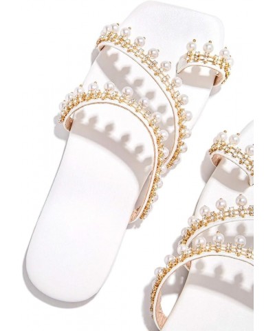 Ladies Summer Crystal Retro Sandals Casual Women Slippers Fashion Shoes Flat Women's Slipper Comfort Slippers for Women (Blac...