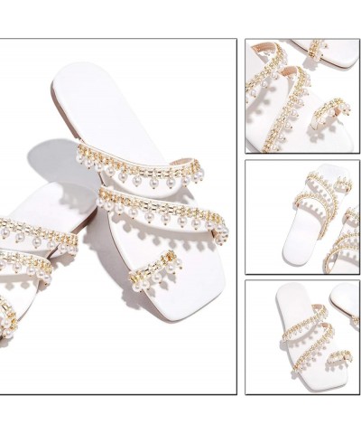 Ladies Summer Crystal Retro Sandals Casual Women Slippers Fashion Shoes Flat Women's Slipper Comfort Slippers for Women (Blac...