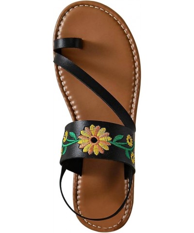 Sandalias de suela gruesa mujer Zapatos Color sólido Elástico Una línea Punta redonda Tacón rectangular Hebilla Tacón J-016 B...