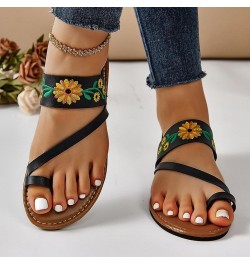 Sandalias de suela gruesa mujer Zapatos Color sólido Elástico Una línea Punta redonda Tacón rectangular Hebilla Tacón J-016 B...