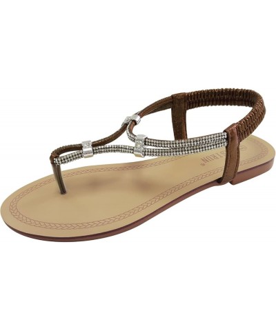 beach sandals for women, Women's Spring And Summer Beaded Beach Flat Sandals With Flip Flops Z 21-brown $25.05 Sandals