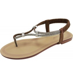 beach sandals for women, Women's Spring And Summer Beaded Beach Flat Sandals With Flip Flops Z 21-brown $25.05 Sandals