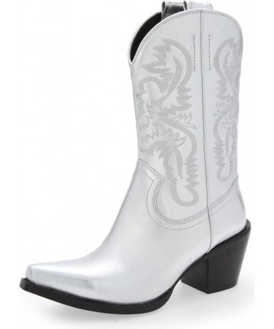 RANCHER-MD Mid-shaft embroidered western boot WHITE WHITE (WHITE WHITE, 7) $31.83 Boots