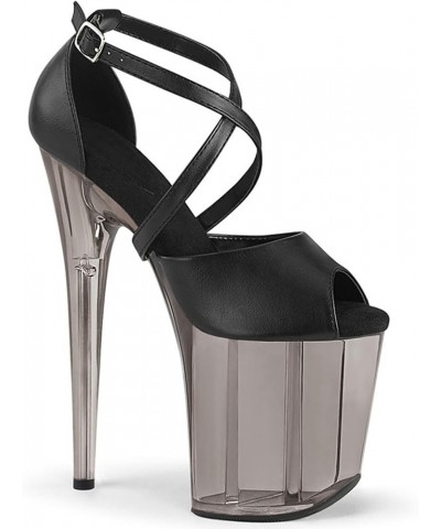 Stiletto High-Heeled Transparent Pole Dancing Shoes Thick-Soled Exotic Style Undressing Open-Toed High-Heeled Shoes 7.87IN Tr...